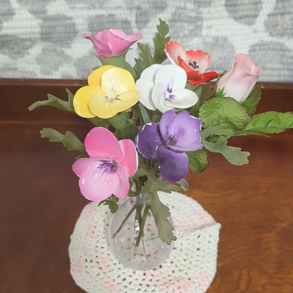 Vintage Dresden Style Porcelain Flower Bouquet — Germany, Circa 1950s - Picture 1 of 5